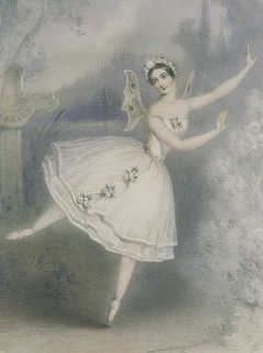 Lithograph by unknown of the ballerina Carlotta Grisi in Giselle. Paris, 1841 Image was scanned from the book The Romantic Ballet in Paris by Ivor Guest
